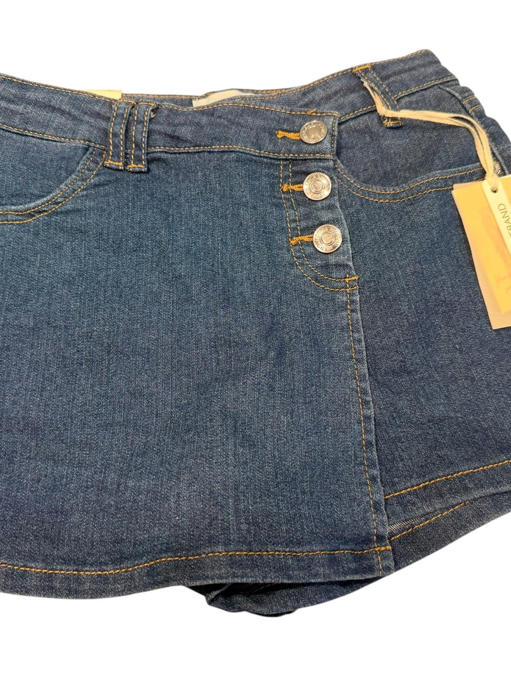 Jessica Simpson Dark Blue Denim Mini Skirt Shorts with Button Front NWT Size 10